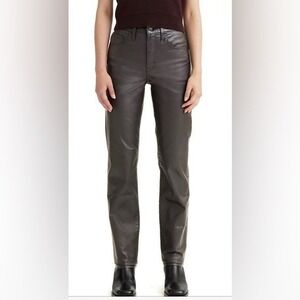 Levi's Women's 26x32 724 High Rise Straight Jeans Metallic Charcoal Coated A5445